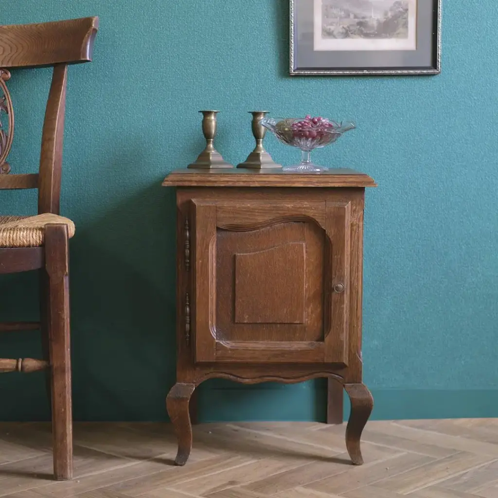 フランスアンティーク木製ベッドサイドキャビネット/ナイトテーブル90