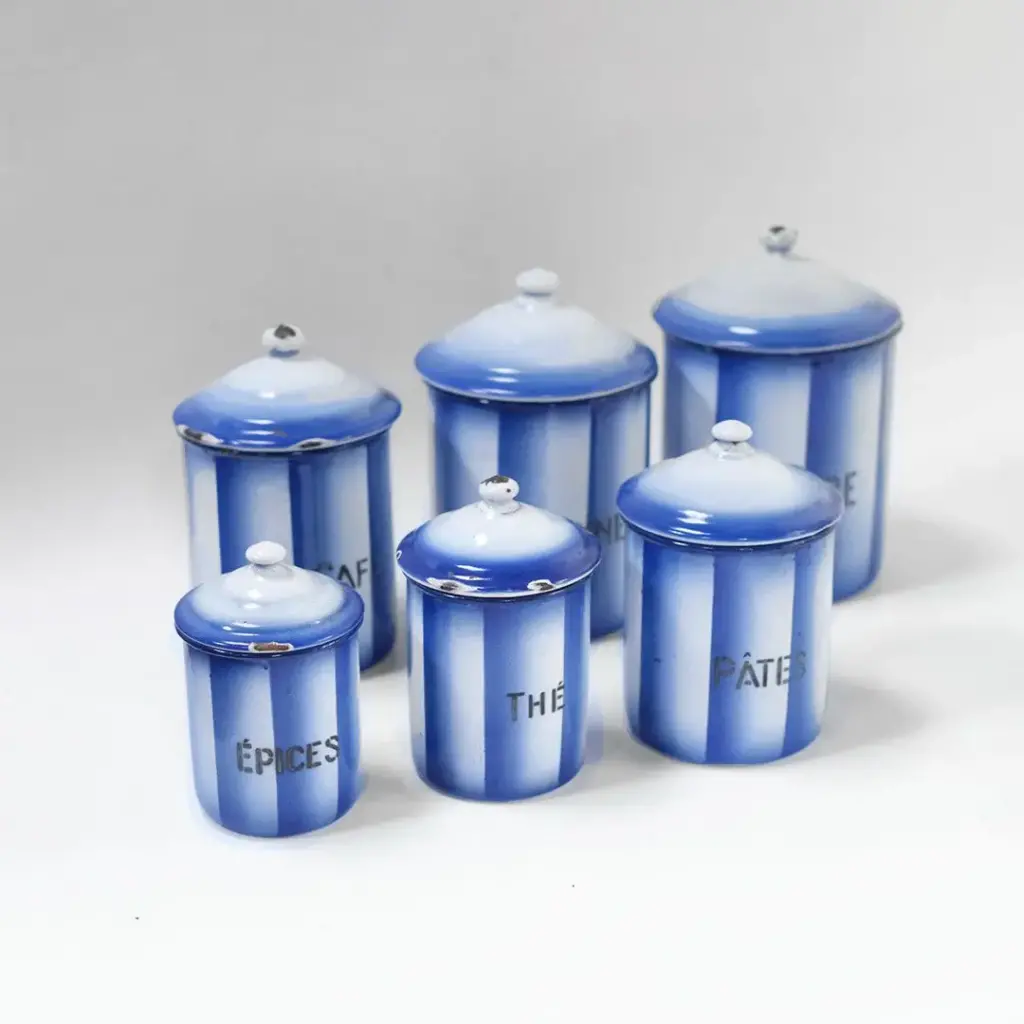 中古品 フレンチローズ・キャニスター ティン製 5個セット