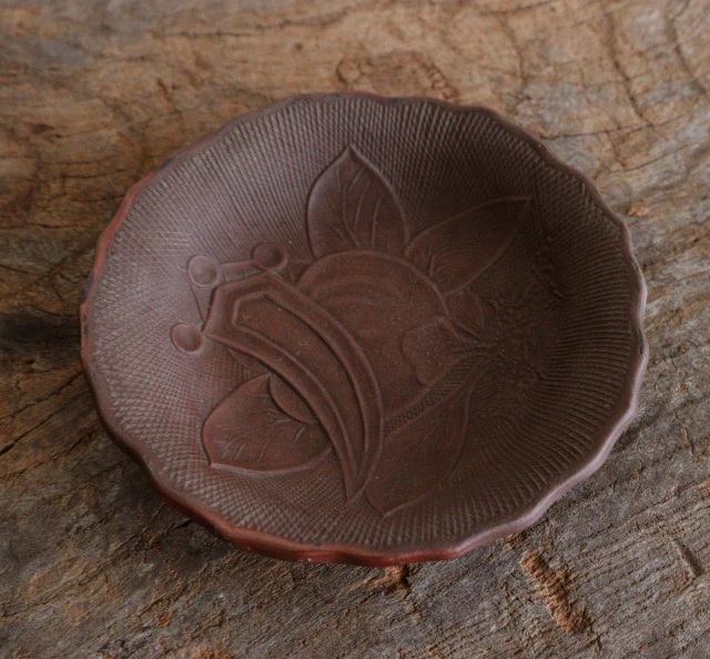 備前焼 煎餅皿 橘と丁子紋様 五枚組 豆皿 小皿Antique Sam's Collection