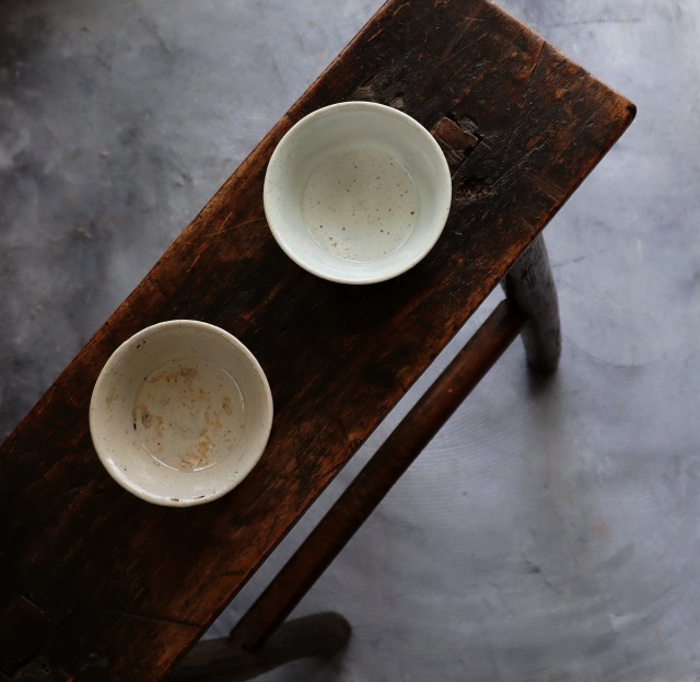 李朝小鉢 堅手 白磁 小服茶碗 大盃 韓国アンティーク 古道具 古民芸 古