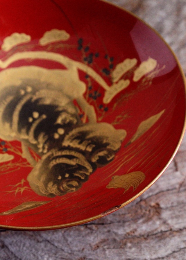 蒔絵三つ組盃 三宝 漆皿 漆器 漆盆 酒器 お正月