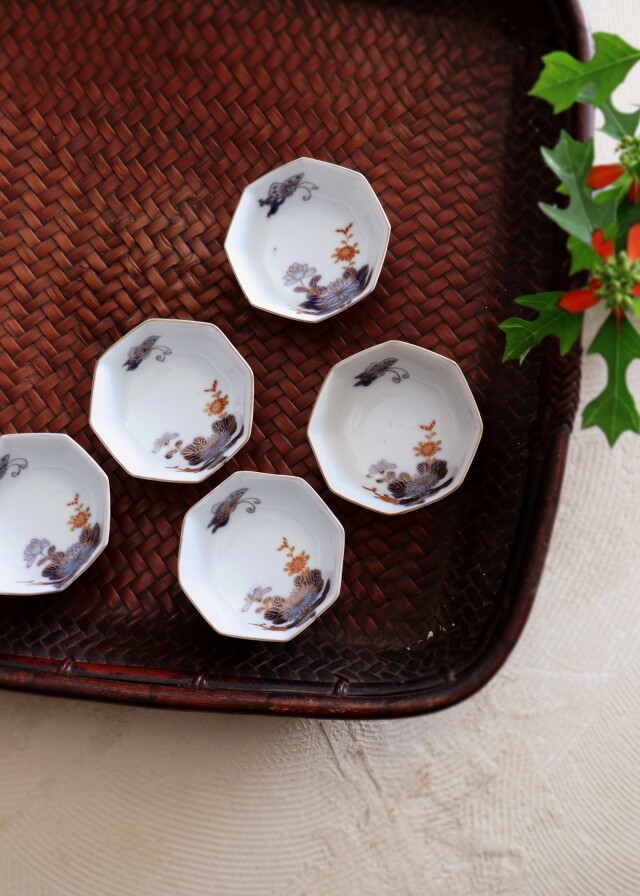 古伊万里色絵向付5客セット明治