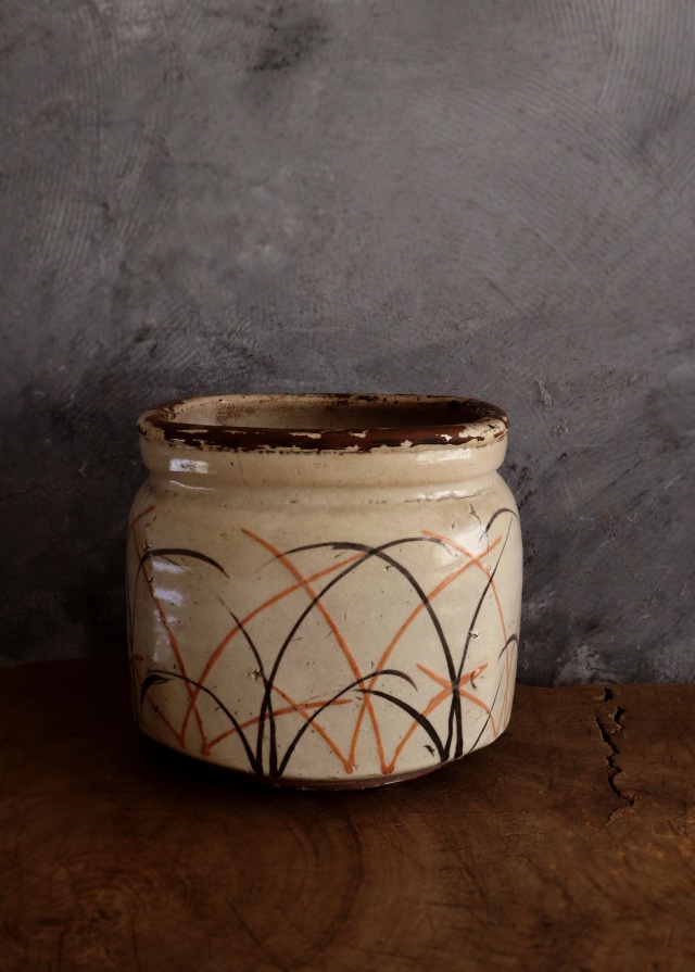 志野焼手あぶり 火鉢 鉢カバー 民藝 絵志野 Antique Sam's Collection