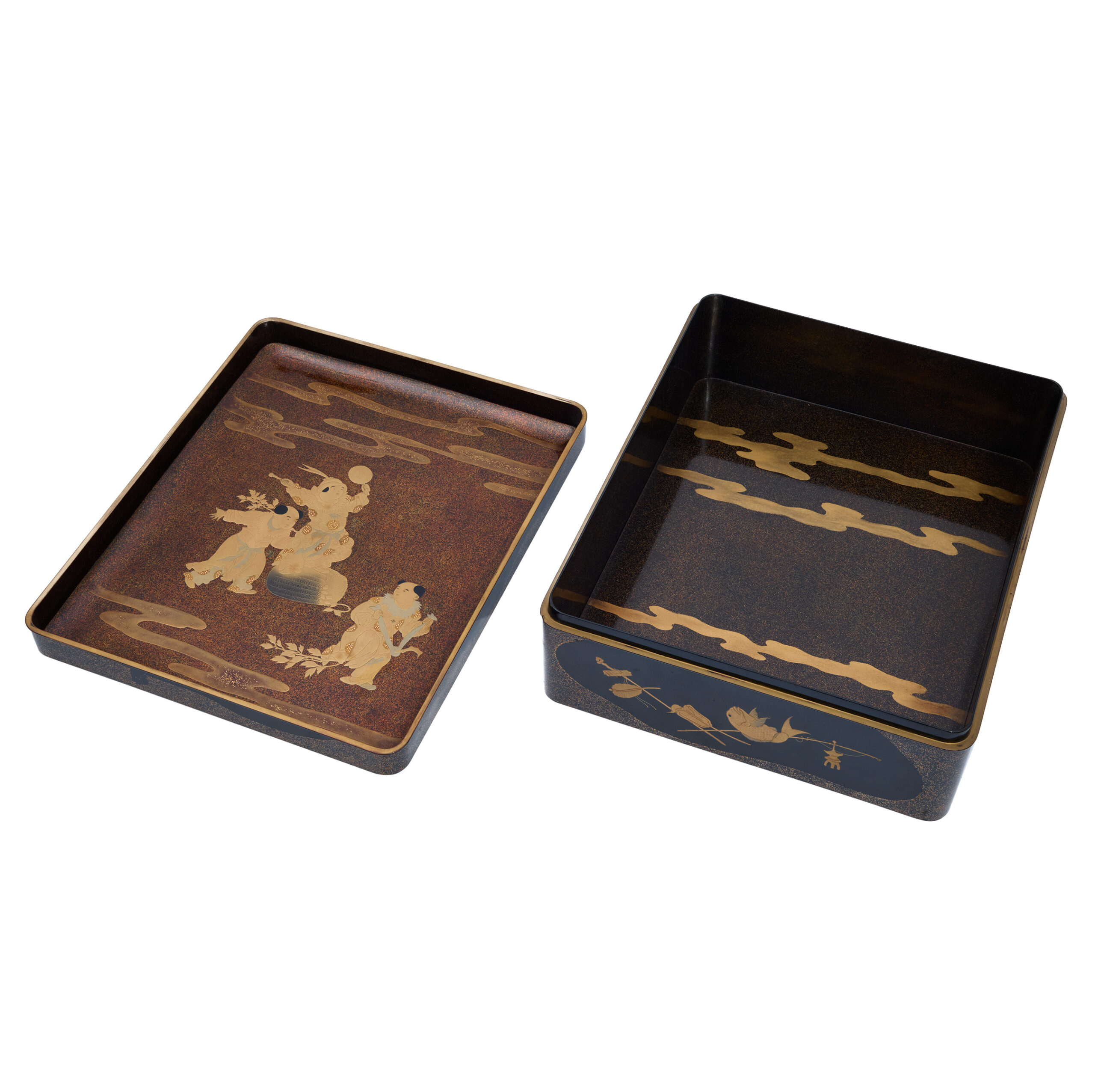 Japanese wooden lacquer box-Shichifukujin Zu (Bunko-16) | Samurai