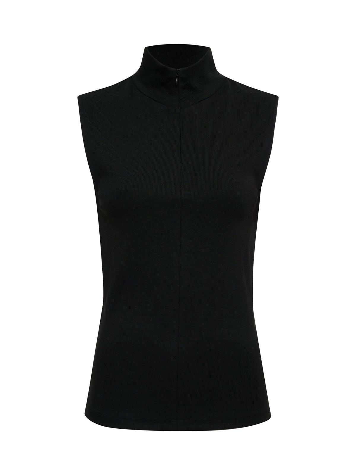 Sleeveless Zip Mock Top Black - Sanctuary Clothing