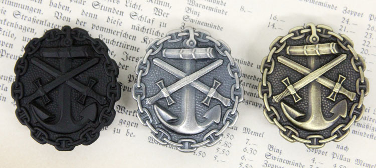 BWドイツ軍/連邦軍＊1957年制定＊1918海軍戦傷章・黒章（実物）