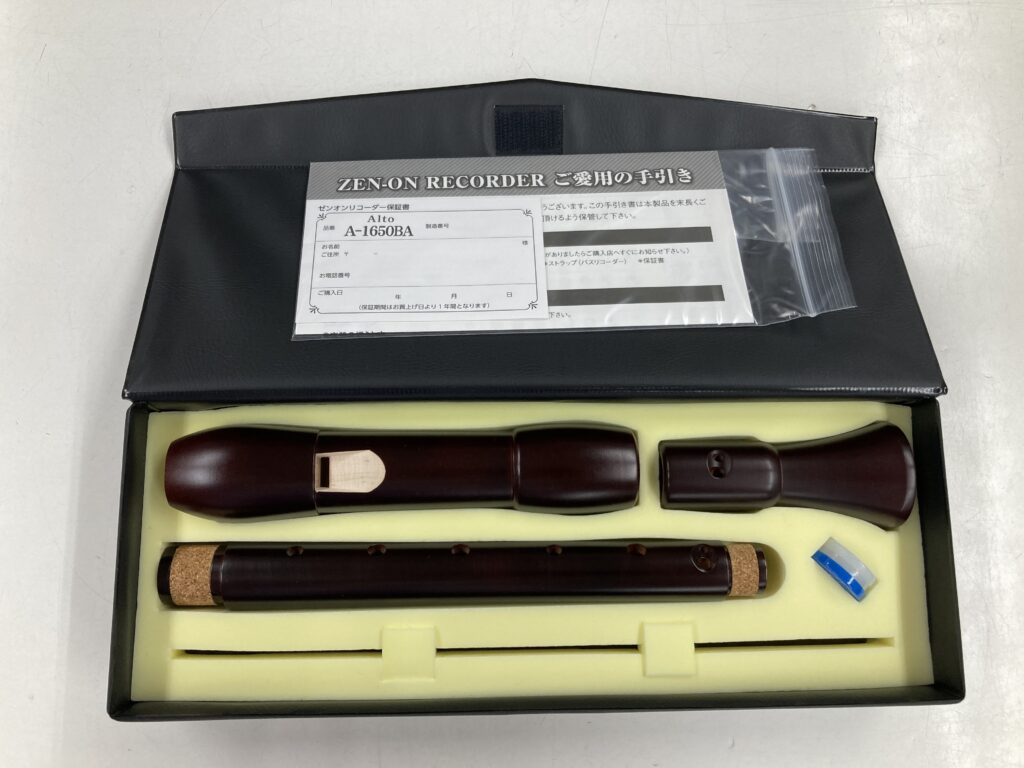 リコーダー（木製アルトリコーダー) ゼンオン A-1650BA（塗装着色