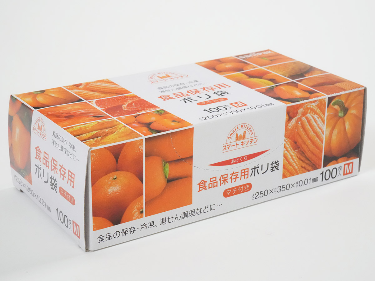 スマートキッチン 保存袋 M 半透明 100枚 0.01mm | サニパック