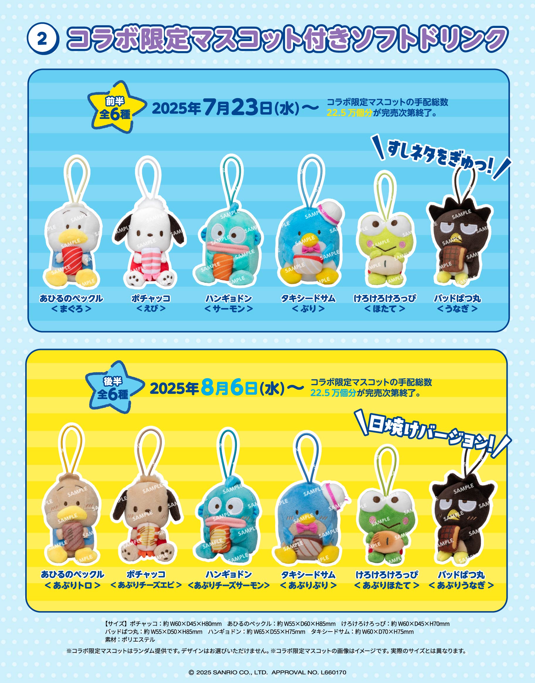 7/23（水）〜「スシロー×はぴだんぶい」の限定メニューが登場♪｜サンリオ