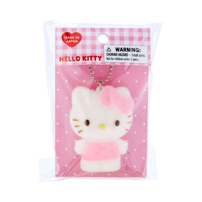 Hello Kitty Flocked Keychain Mascot