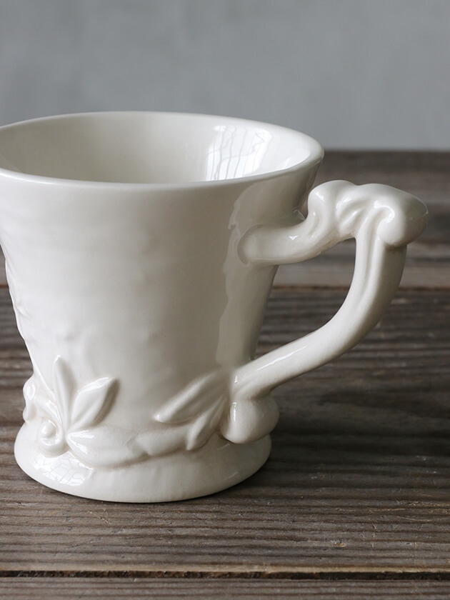 ELIOS FIORE カップ＆ソーサー クリーム 花柄イタリア 陶器 お皿