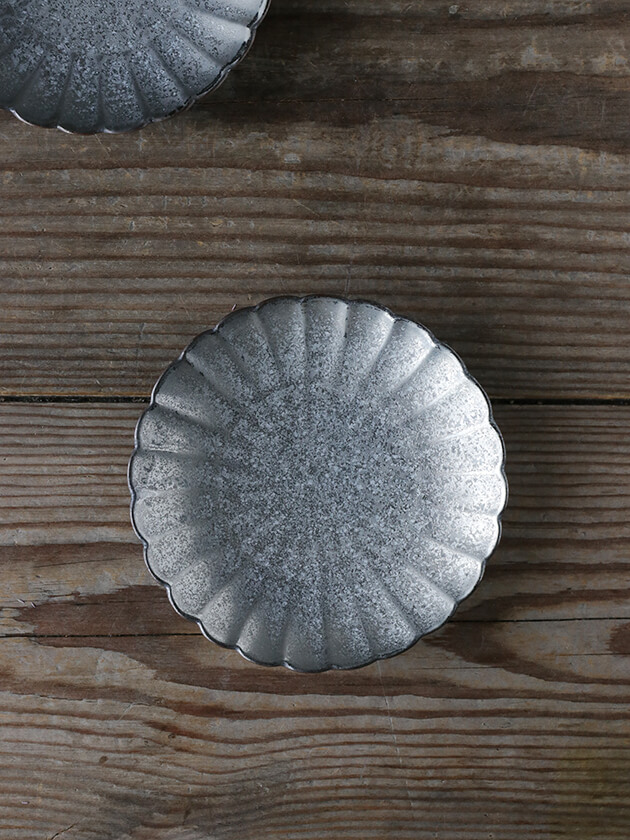 ゆゆな様リクエスト】362 骨董 アンティーク 染付け 菊花皿 4点お