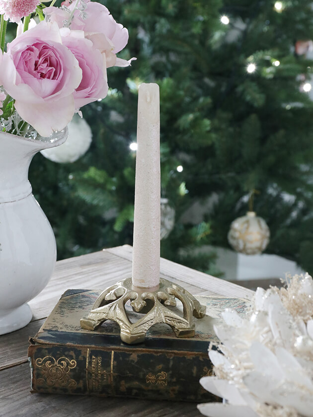 IANTHE】 薔薇モチーフのキャンドルスタンド トリプルホルダー 2本