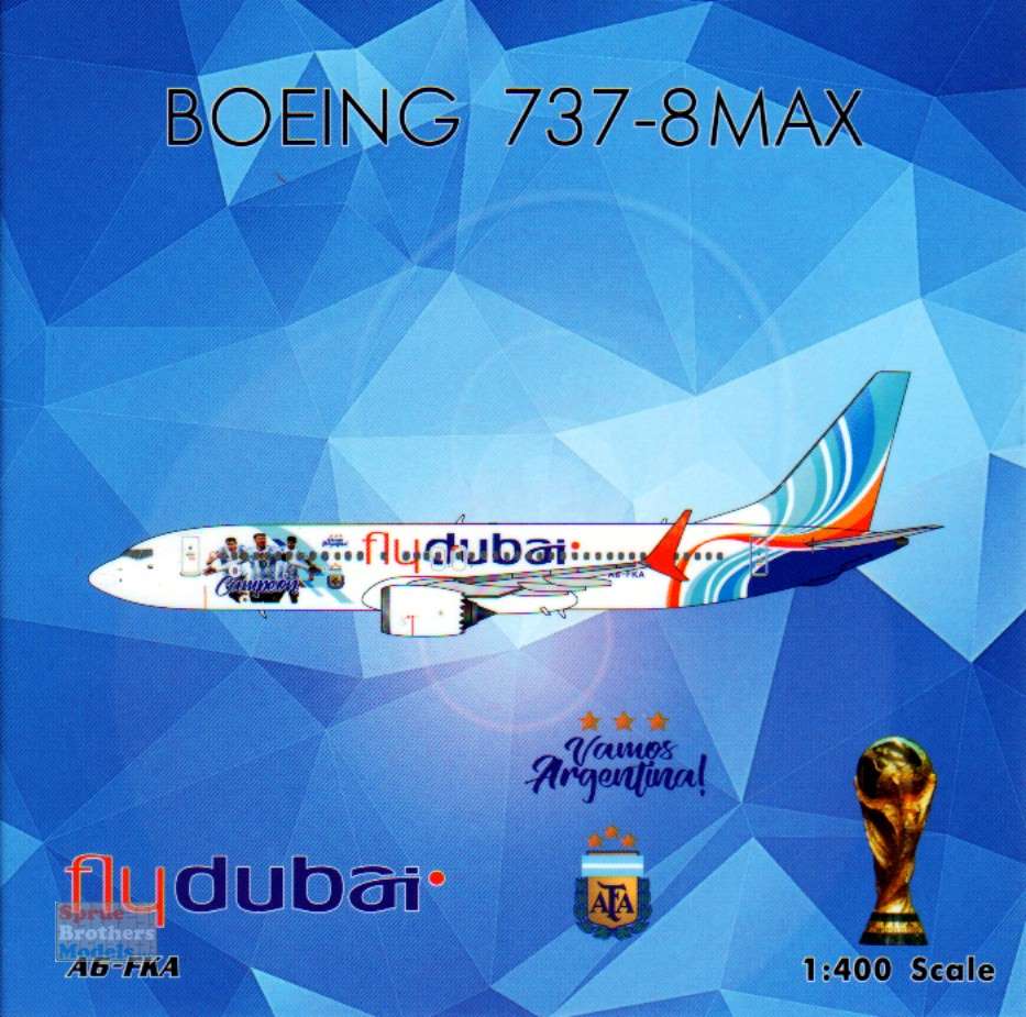 PHX04501 1:400 Phoenix Model FlyDubai B737 Max 8 Reg #A6-FKA
