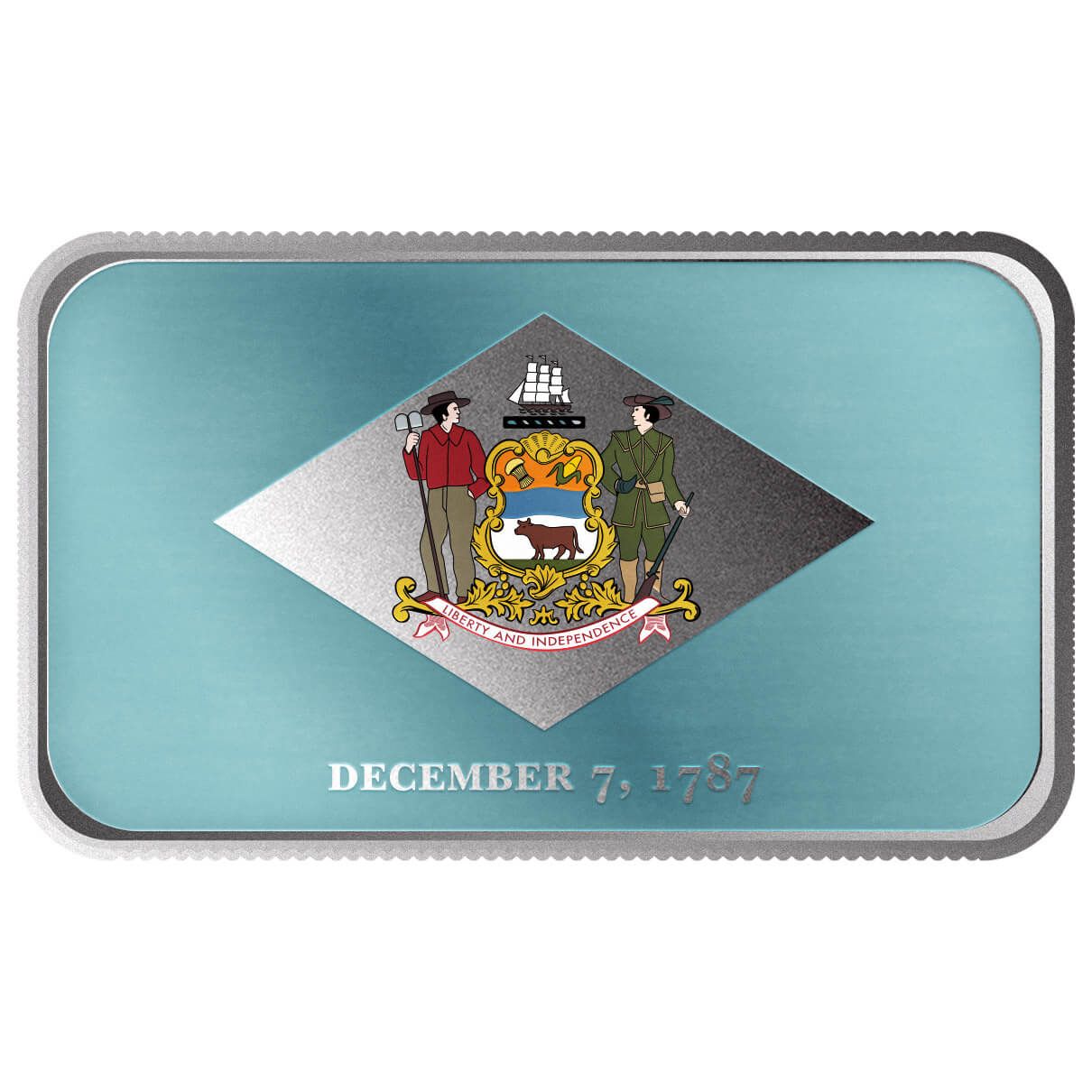 Shop Delaware State Flag 1 Troy Ounce 999 Fine Silver Color Bar.