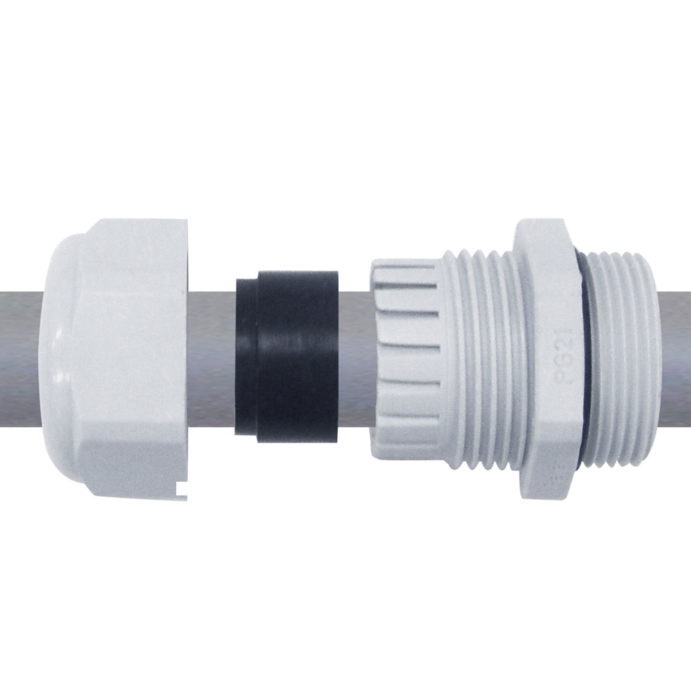 M40 x 1.5 Gray Nylon Standard Dome Cable Gland | Cord Grip