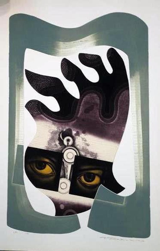 真作保証】深沢幸雄「私がいる」1968年 銅版画 直筆サイン 版画 真作