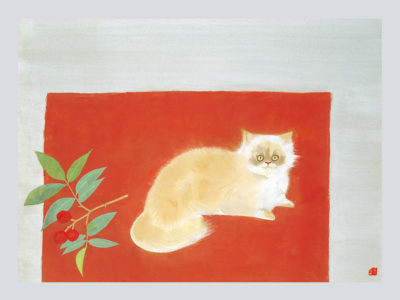 真作」奥村土牛「シャム猫」木版画 131/200 サイン有り 真作」奥村土牛