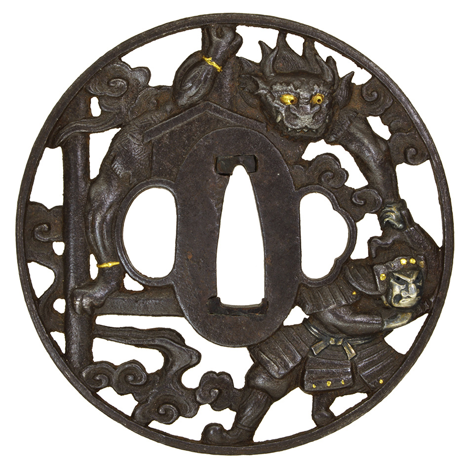 鉄地 金象嵌刀装具 鍔 刀鍔 骨董品 鉄地 鐔 武具 鉄瓶蓋 10個セット 敬