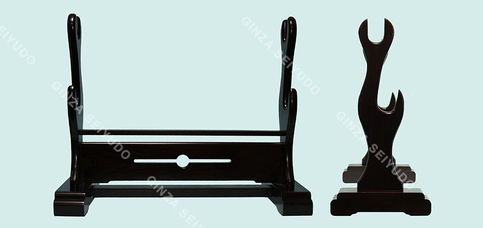 書道具 縞黒檀 唐木筆掛け 衣桁型 20本掛 古玩民具 習字 書道具 縞黒檀