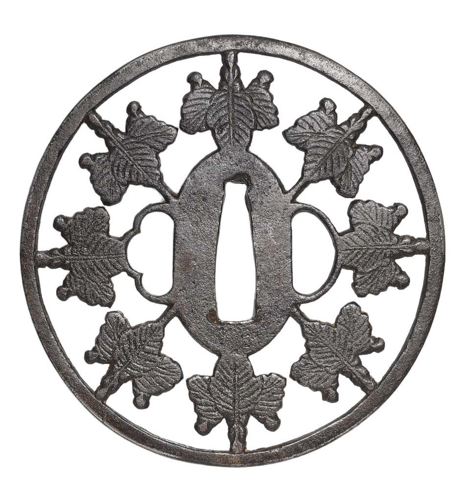 鍔 無銘 正阿弥(江戸初期) 桐紋繋透鍔 (TU-011025)｜刀・日本