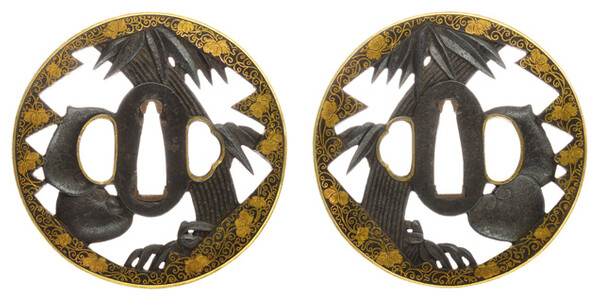 鍔 無銘 京正阿弥 竹笹葵透蔦唐草図鍔（TU-020320)｜刀・日本刀の販売