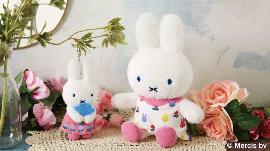 ミッフィースタイル限定 BDレトロフラワーぬいぐるみ ブルー 花柄