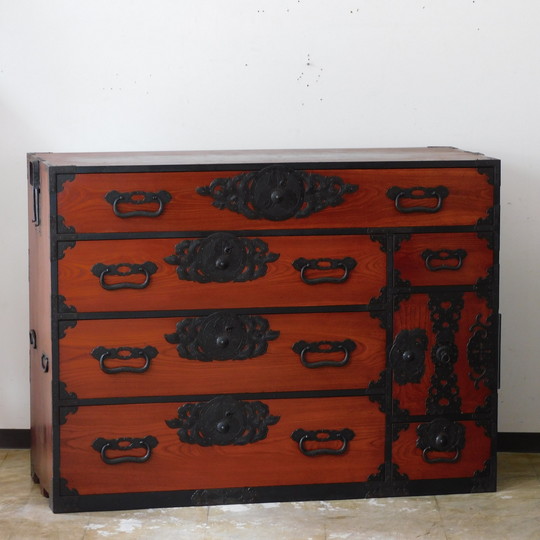 昭和レトロ 古家具 仙台箪笥 4段9杯 引き出し箪笥 和箪笥 ビンテージ