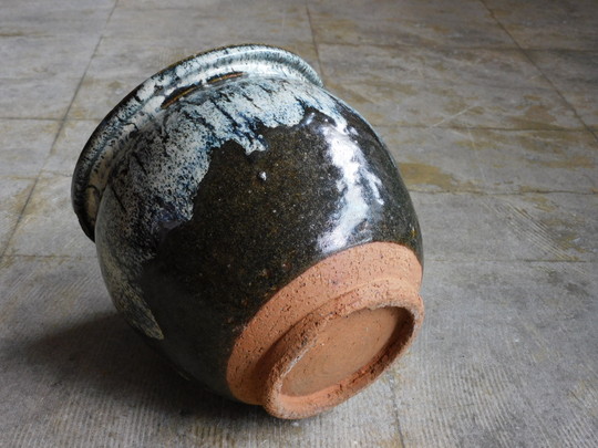 NO362 堤焼 甕 瓶 宮城 仙台 民芸 時代物 NO362 堤焼 甕 瓶 宮城 仙台