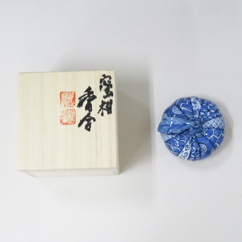 能穴焼 林茂松作 辰 香合 無傷 共箱 古物。