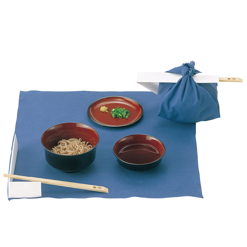 茶道具 懐石道具（かいせきどうぐ） 蕎麦椀 溜内朱 風呂敷付 （五客