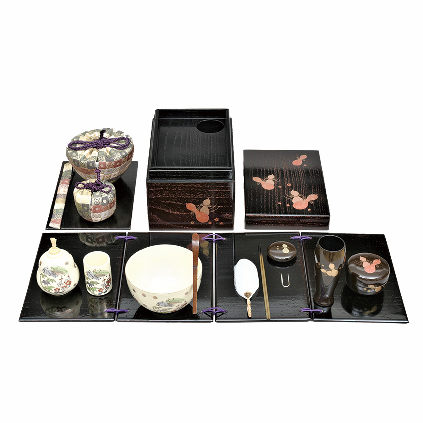 茶道具 茶箱（ちゃばこ）セット 茶箱セット一式 溜掻合 ひさご | 千年