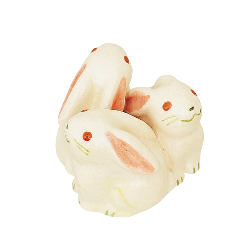 茶道具 蓋置（ふたおき） 蓋置 楽 三つ兎 干支 伊東 桂楽 | 千年の香り