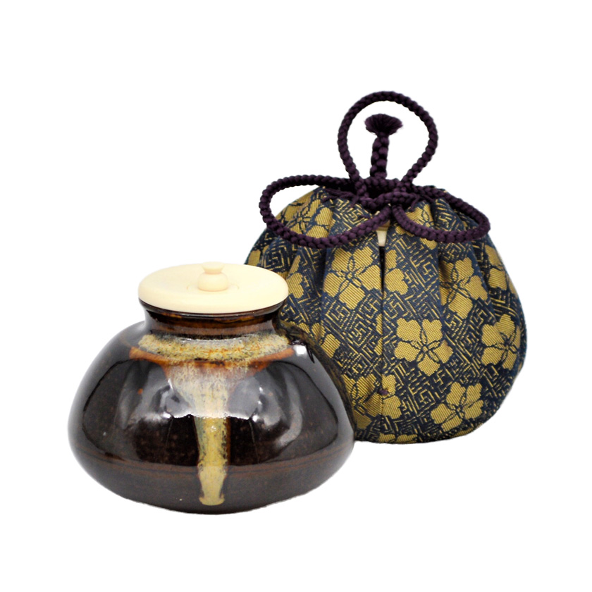 茶道具 茶入（ちゃいれ） 茶入 名物 春慶柿 ラクト蓋 陶若窯 | 千年の