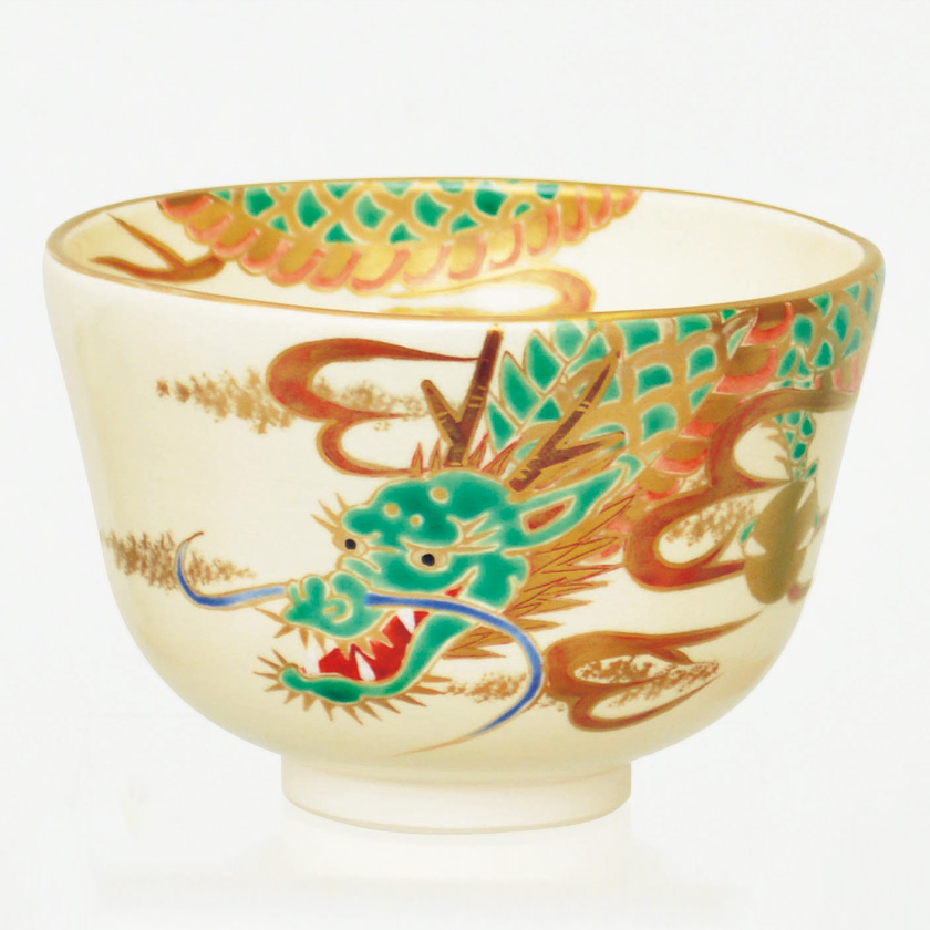 茶道具】色絵 平茶碗 撫子 三宅陽春