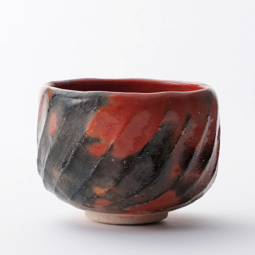 茶道具 楽茶碗（らくちゃわん） 茶碗 赤楽 覚入 「祥雲」写 吉村 楽入