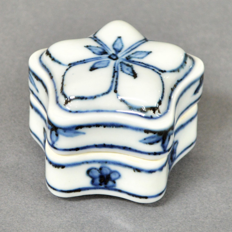 茶道具 香合（こうごう） 香合 染付桔梗 景徳鎮 王 懐英 | 千年の香り