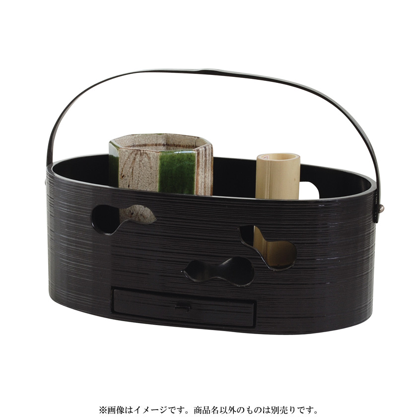 茶道具 莨盆（煙草盆・たばこぼん） 六瓢透手付莨盆 一閑塗 鵬雲斎好写