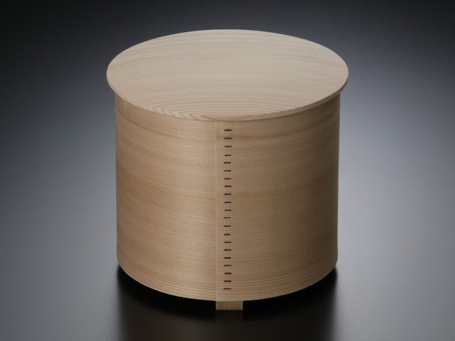 ほぼ未使用 茶道具 高木誠明作 杉木地 曲水指 綴目 煎茶道具 水差し 紙箱