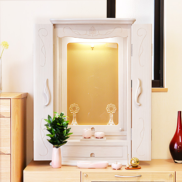 上置きコンパクト仏壇 ビアンコ ホワイト 上置き | 創価学会仏壇＆仏具