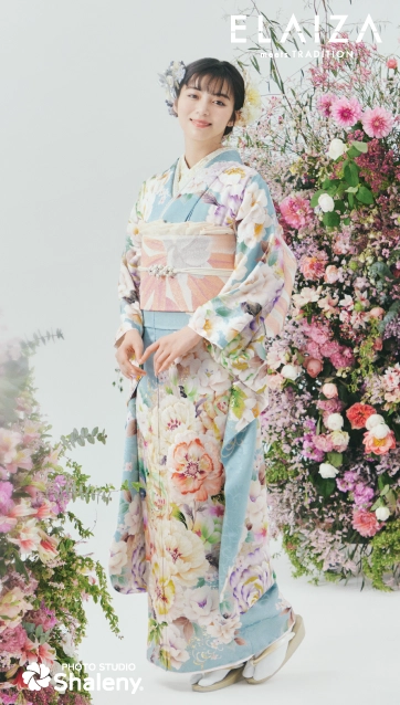 池田エライザ”の振袖-水色｜成人記念の新作振袖ご紹介 EL-729
