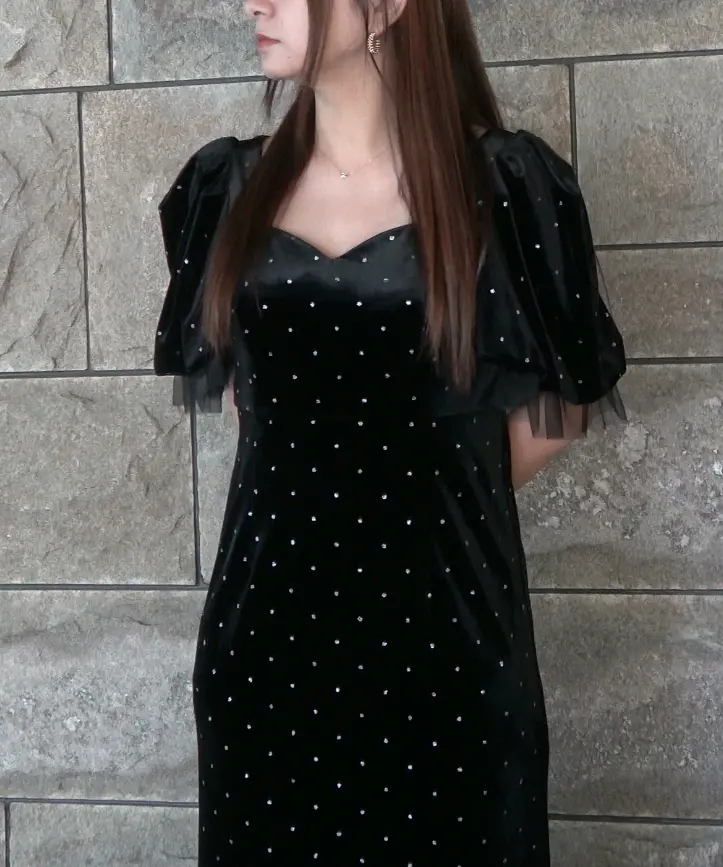 2サイズ】bijou dot velours dress Acka.（エーシーケーエー）の