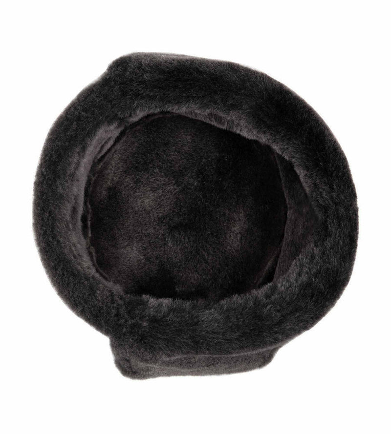 Men's Shearling Trooper Hat | Black Sheepskin Trooper Style