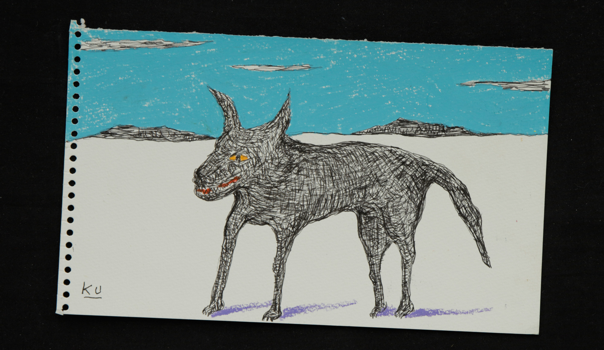 黒田征太郎直筆イラスト 黒田征太郎作 タイル 絵 希少 黒田征太郎作