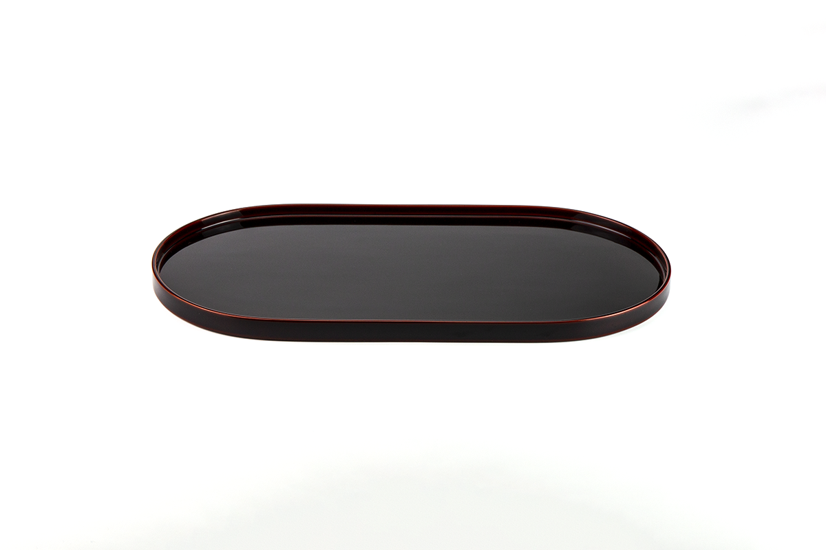 盆お盆・お膳-越前塗 溜塗（ためぬり）コーヒー盆［1枚］ | 越前漆器粂治郎