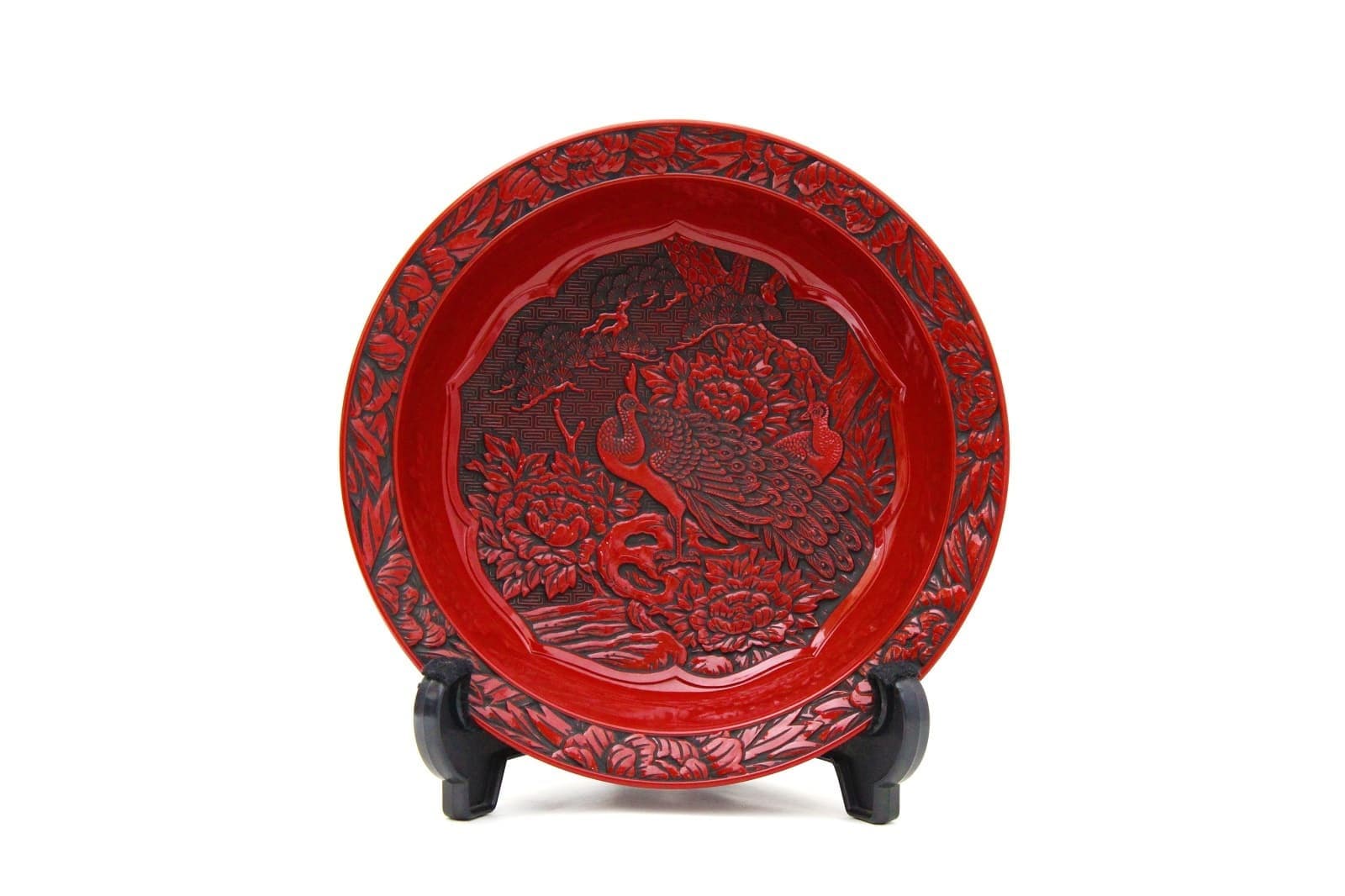 仙台堆朱 花鳥彫 二段重 仙台堆朱 花鳥彫 二段重