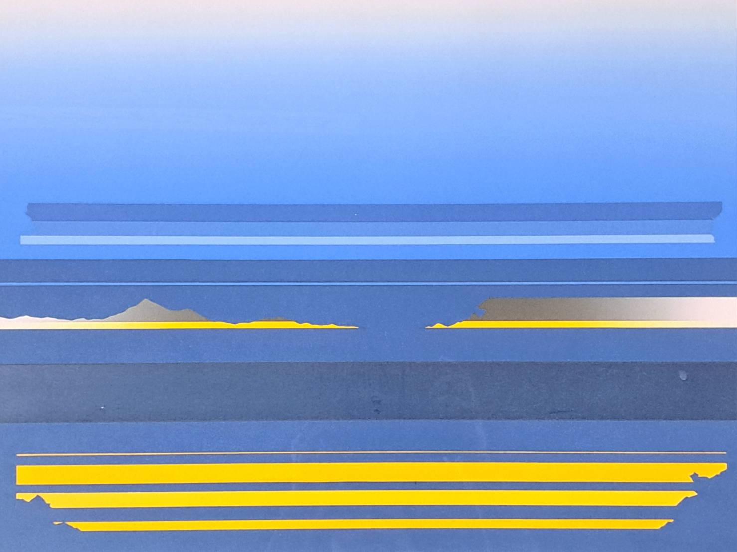 美品 沢田哲郎「GLOW」シルクスクリーン 1994年作 直筆サイン入 額縁入