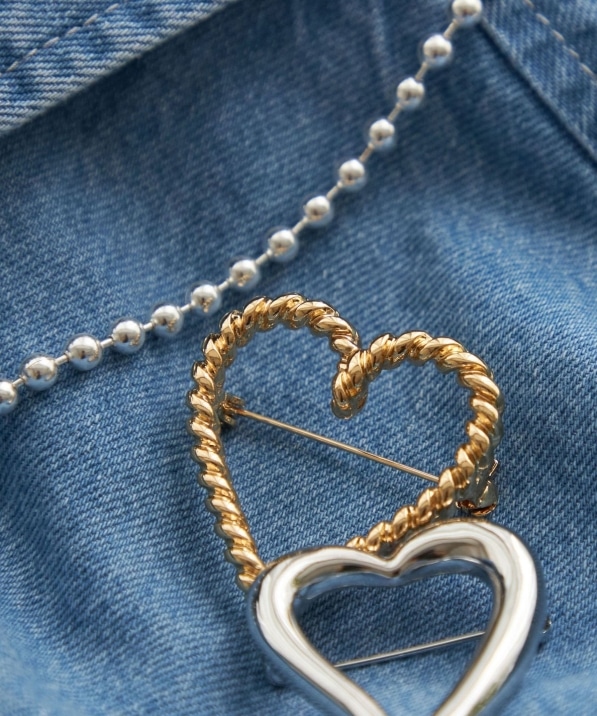 ヴィンテージ K18 パール付き ハート ブローチ ピンブローチ 楽天市場