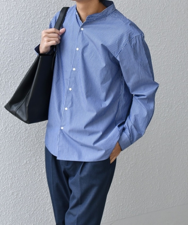 早い者勝ち】knosis ストライプ ワークシャツ 青 XL 新品未使用 早い者