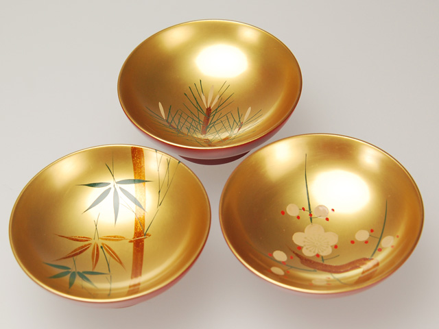 木製本漆塗 白木屋漆器店オンラインショップ＜洗朱内金地＞2.2 招福盃